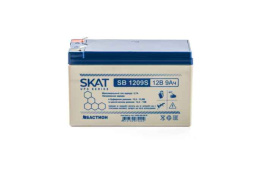 SKAT SB 1209S АКБ свинцово-кислотная тип AGM 12V 9Ач Iзар. 2,6 А, ножевые клеммы