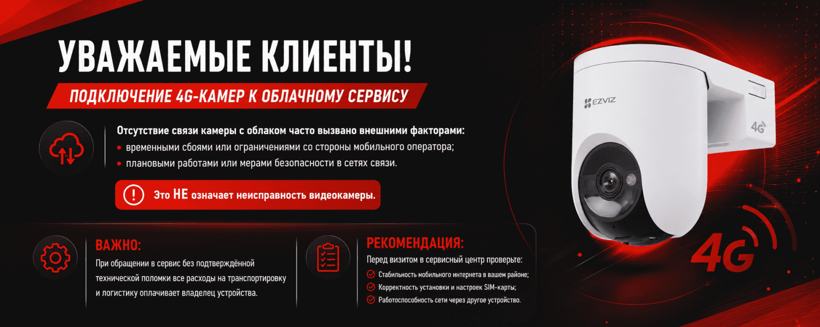 Ezviz проблемы 4G